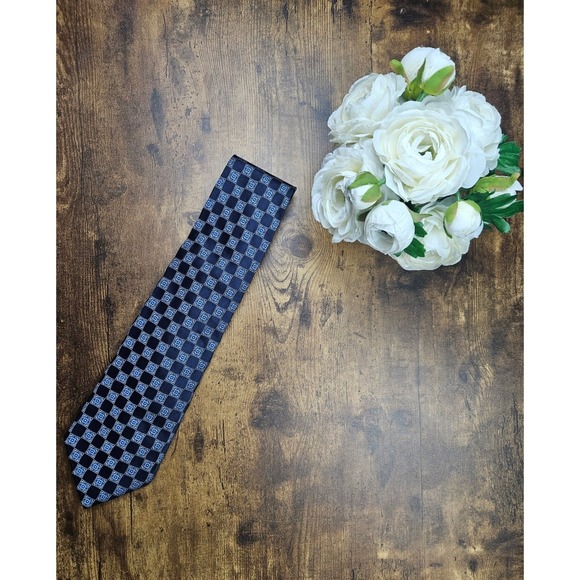 Brooks Brothers Other - Brooks Brothers Golden Fleece Silk Tie Blue Geometric Pattern Men's Seven Folds